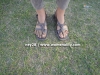 Dirty feet of my niece. You don't want to wear sandals like this, I'm sure.