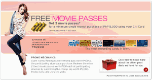 Free Movie Passes from Citibank